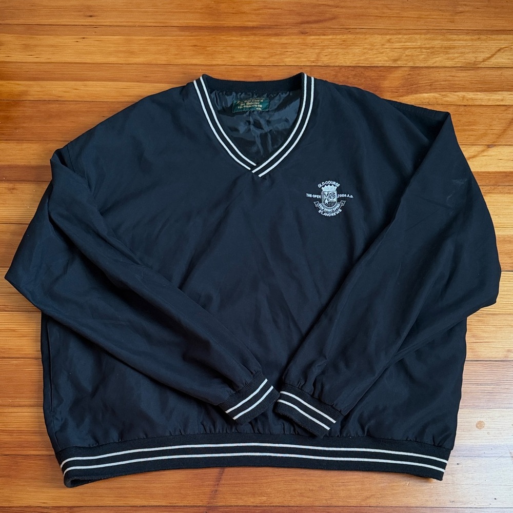 Vintage St. Andrews Old Course Scotland V-Neck Pullover Windbreaker